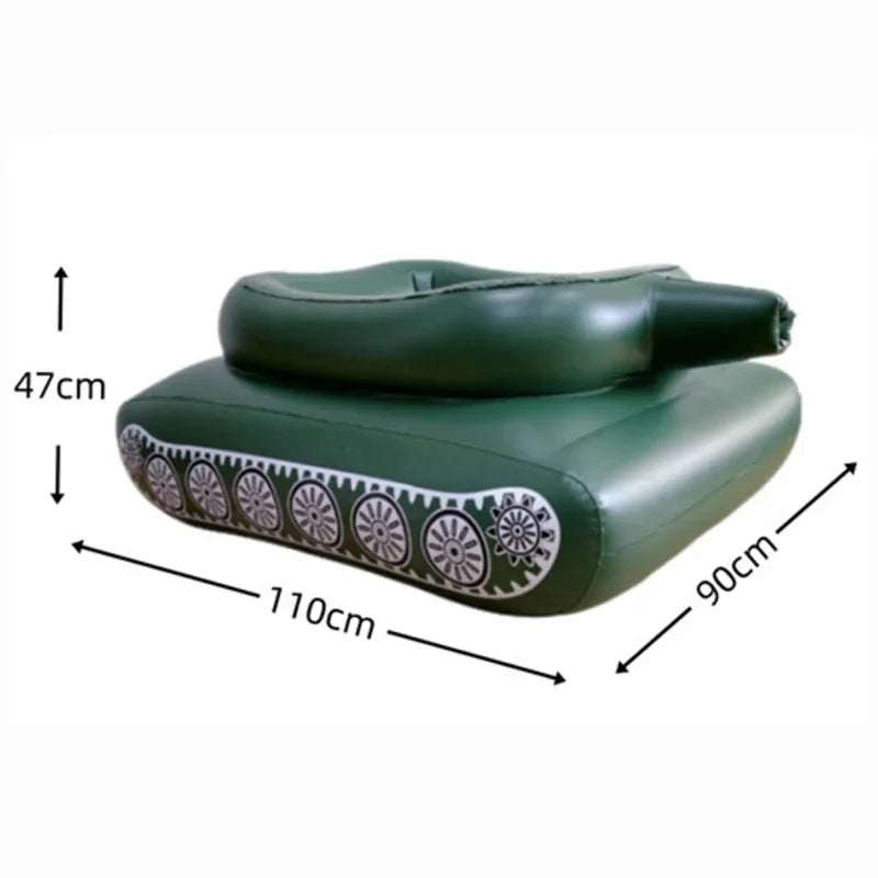 Army Tank Pool Float - Heavy Duty PVC Inflatable Mat for Adults & Kids (Camouflage)