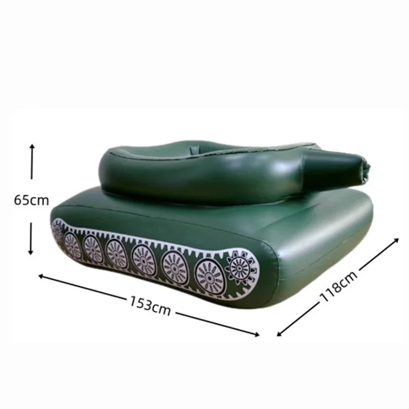 Army Tank Pool Float - Heavy Duty PVC Inflatable Mat for Adults & Kids (Camouflage)