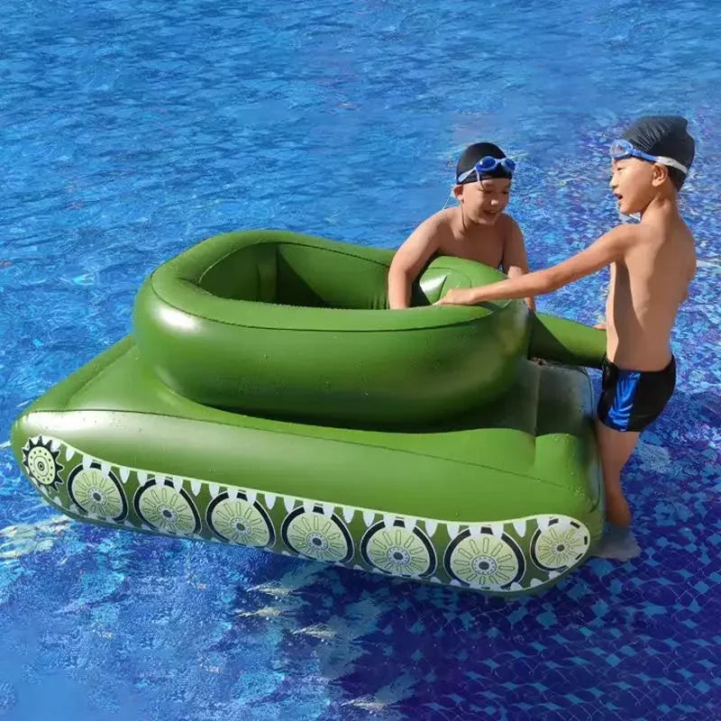Army Tank Pool Float - Heavy Duty PVC Inflatable Mat for Adults & Kids (Camouflage)