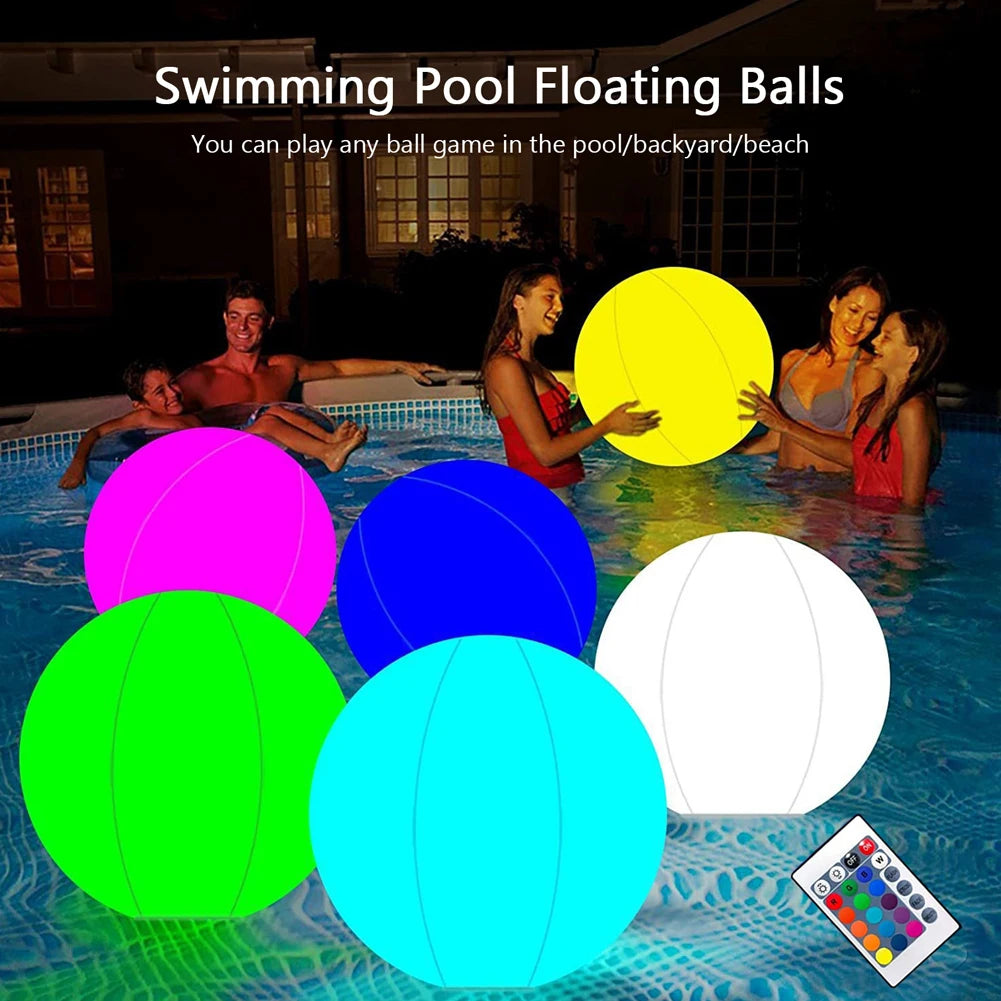 Outdoor LED Garden Ball Remote Control LED Glowing Balloon 16 Colors Summer Water Game Ball Light Beach Wedding Party Decoration