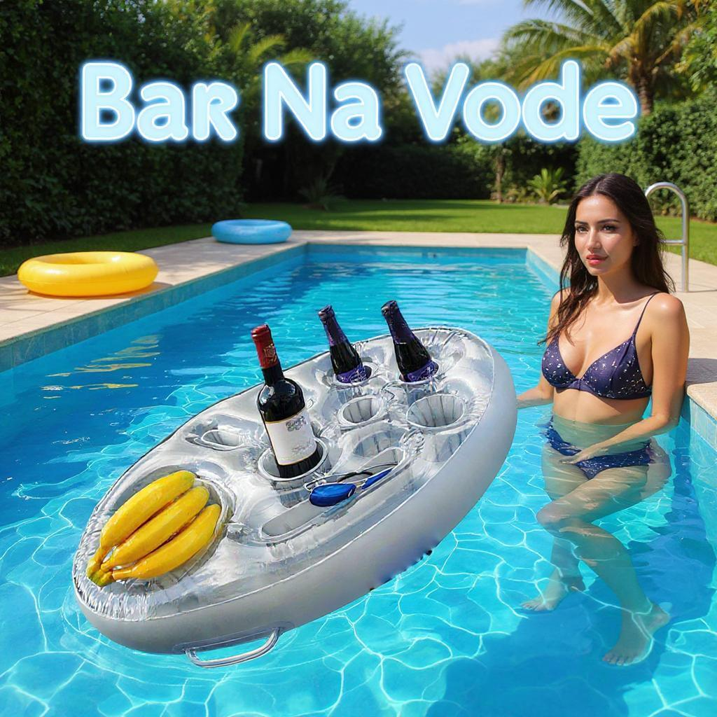 Inflatable Pool Float Beer Drinking Cooler Table Summer Bar Tray Beach Swimming Ring Party Bucket Cup Holder for Swimming Pool