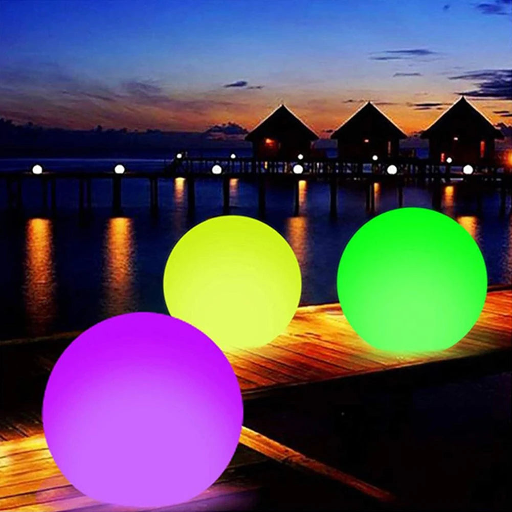 Outdoor LED Garden Ball Remote Control LED Glowing Balloon 16 Colors Summer Water Game Ball Light Beach Wedding Party Decoration